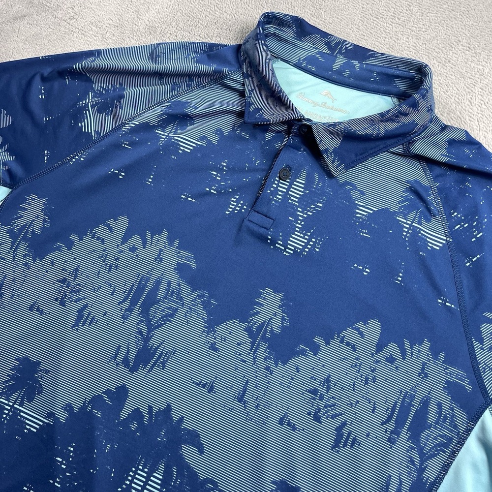 Tommy Bahama Island Active Polo Shirt Men's Size 2XL Tropical Hawaiian Beach